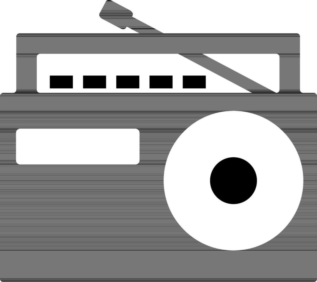 retro radio firmar o símbolo para música. vector