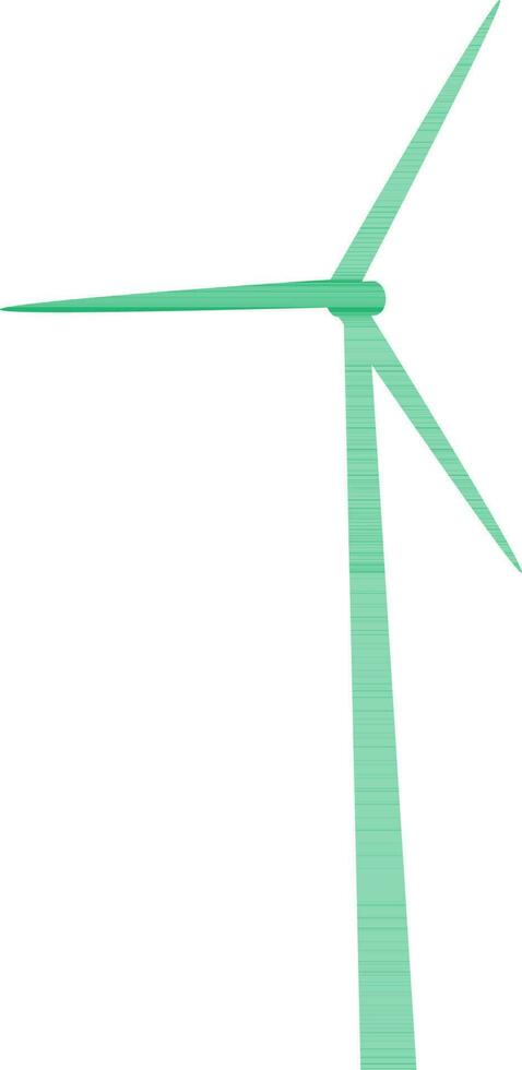 Flat green windmill on white background. vector