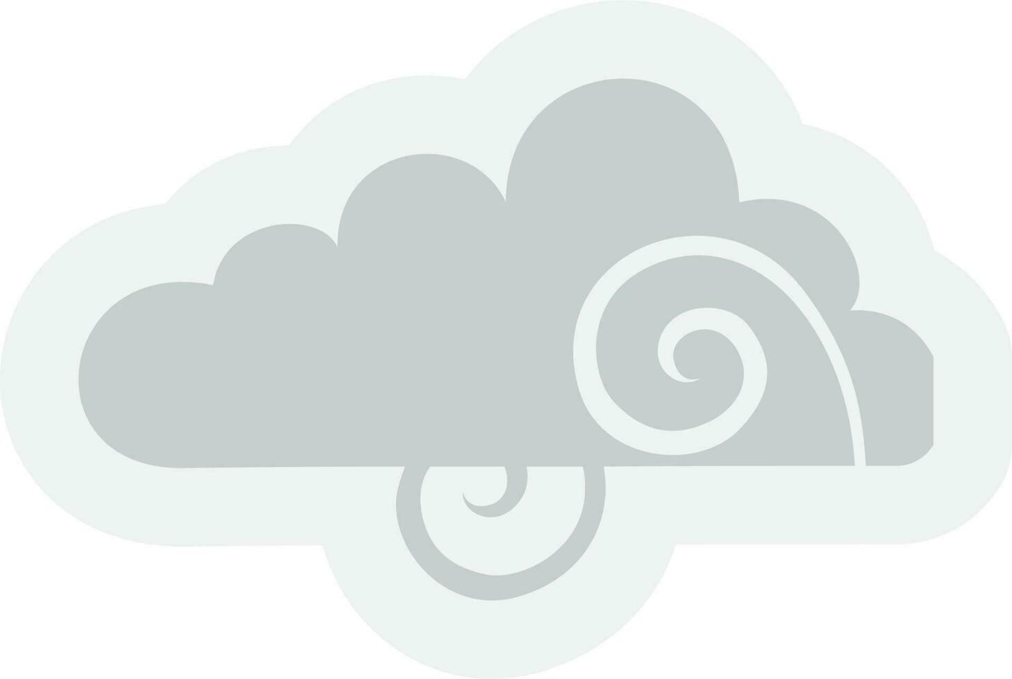 Gray cloud in flat style illustration. vector