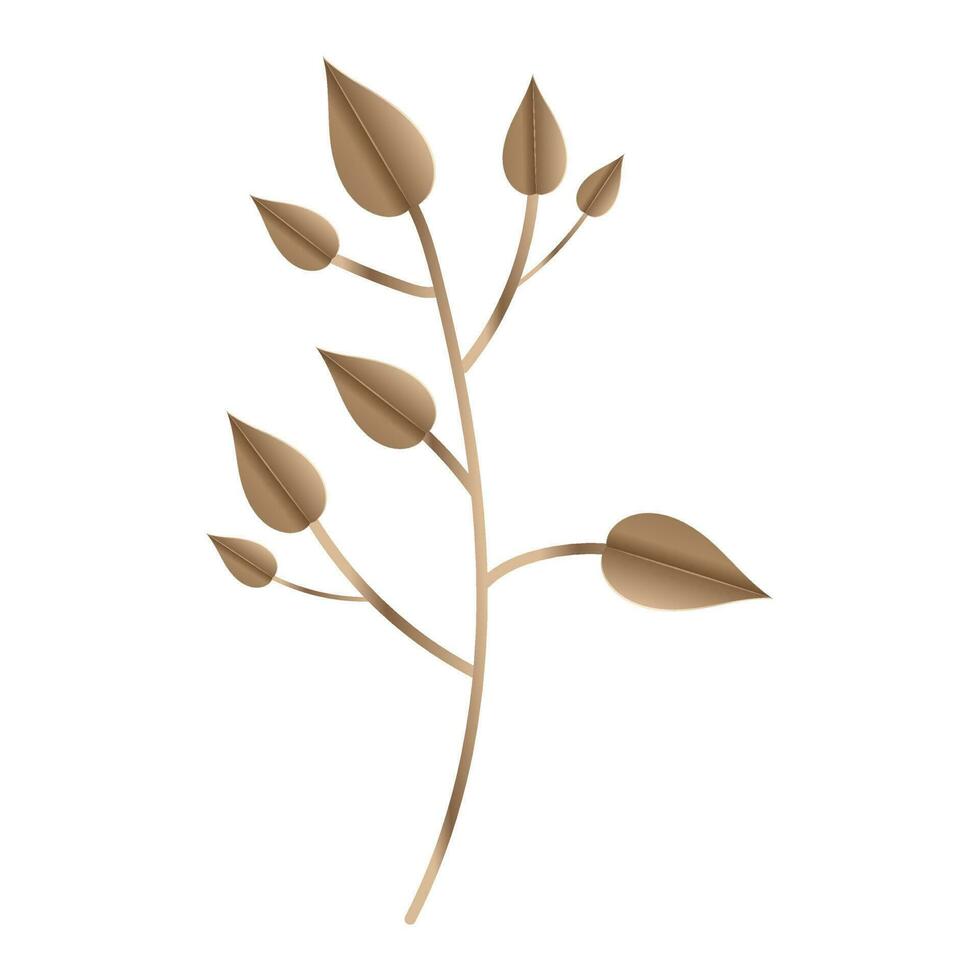 Shiny brown leaves on white background. 24329655 Vector Art at Vecteezy