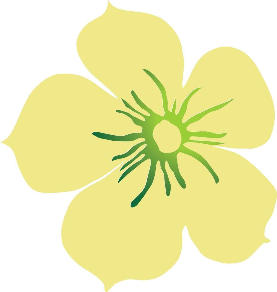 Beautiful yellow flower in flay style. vector