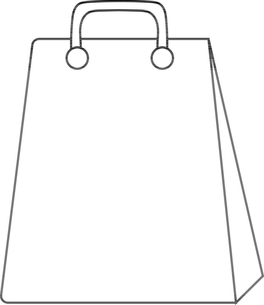 Isolated shopping bag made by black line art. vector