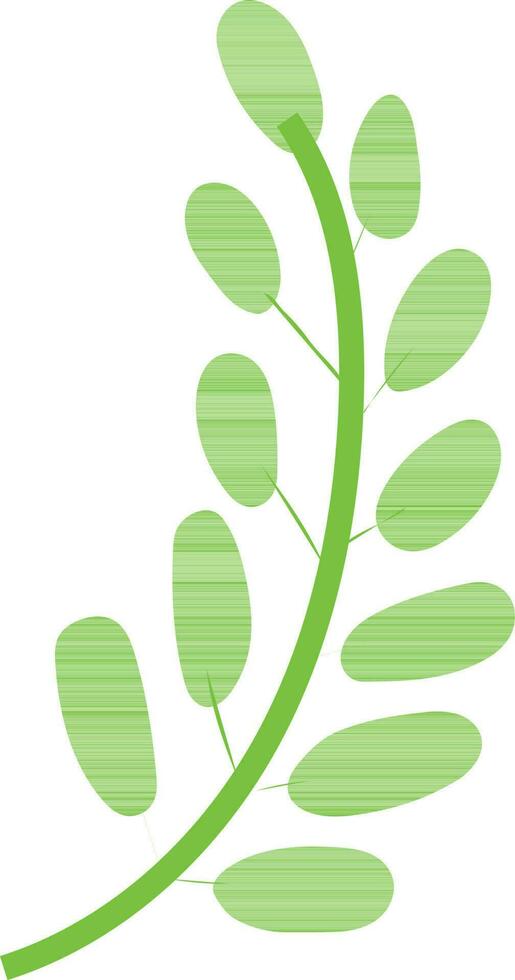 Flat style green leaves on white background. vector