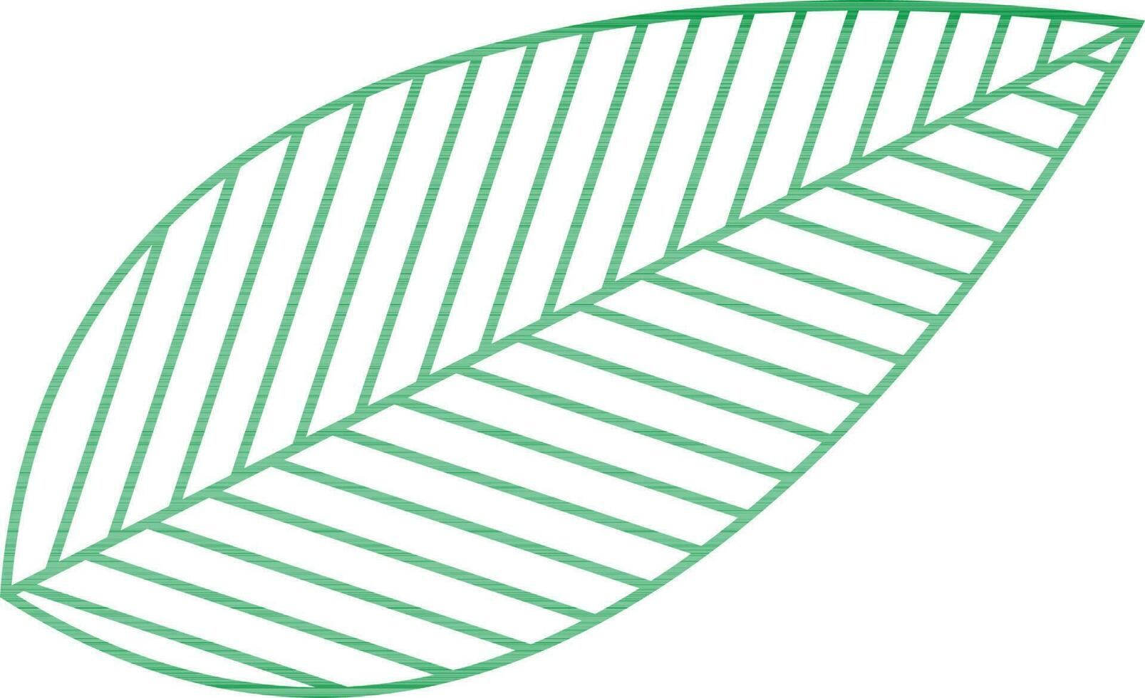 Line art green leaf on white background. vector