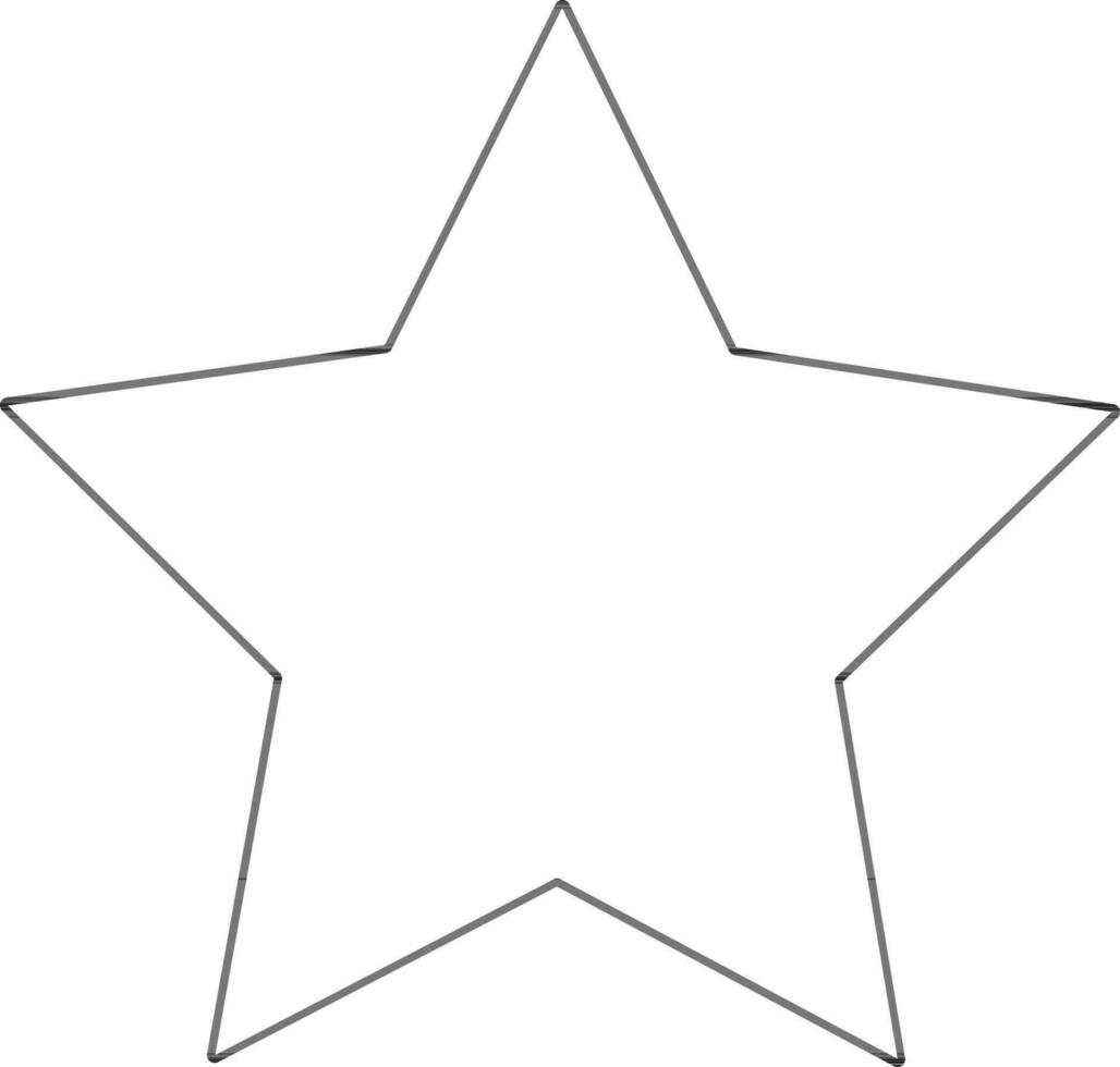 Black line art star icon in flat style. vector