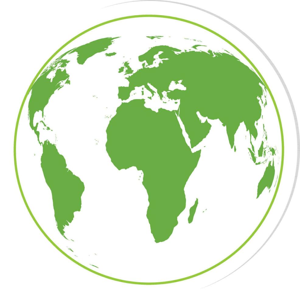 Green and white earth globe. vector