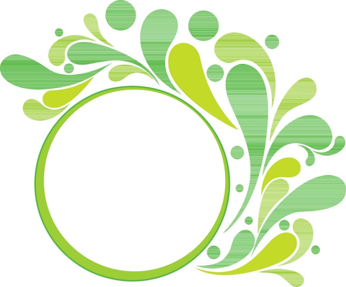 Floral pattern decorated blank circle frame. vector