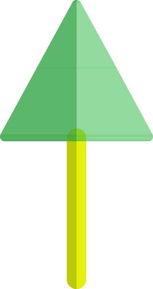 Green and yellow tree in flat style. vector