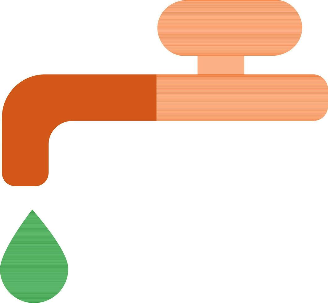 naranja agua lengüeta con que cae verde gota. vector