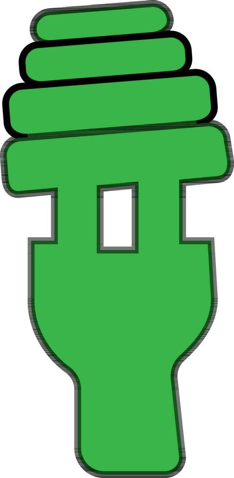 Illustration of a cfl light bulb in green color. vector