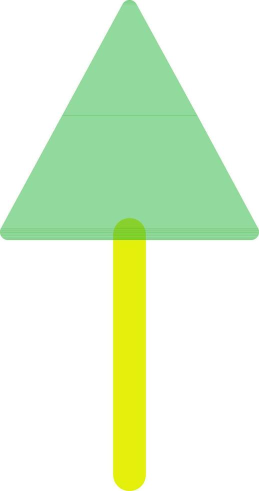 Green and yellow tree in flat style. vector