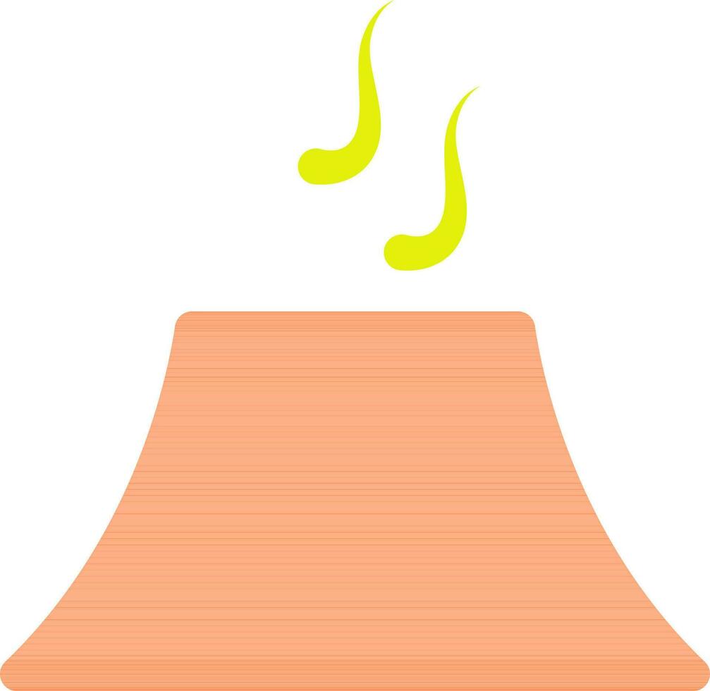 ilustración de un volcán en naranja y amarillo color. vector