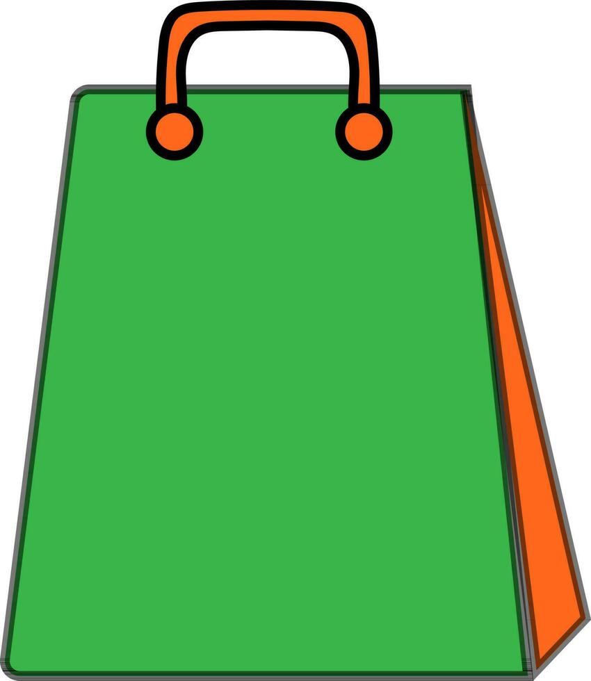 Green and orange shopping bag. vector