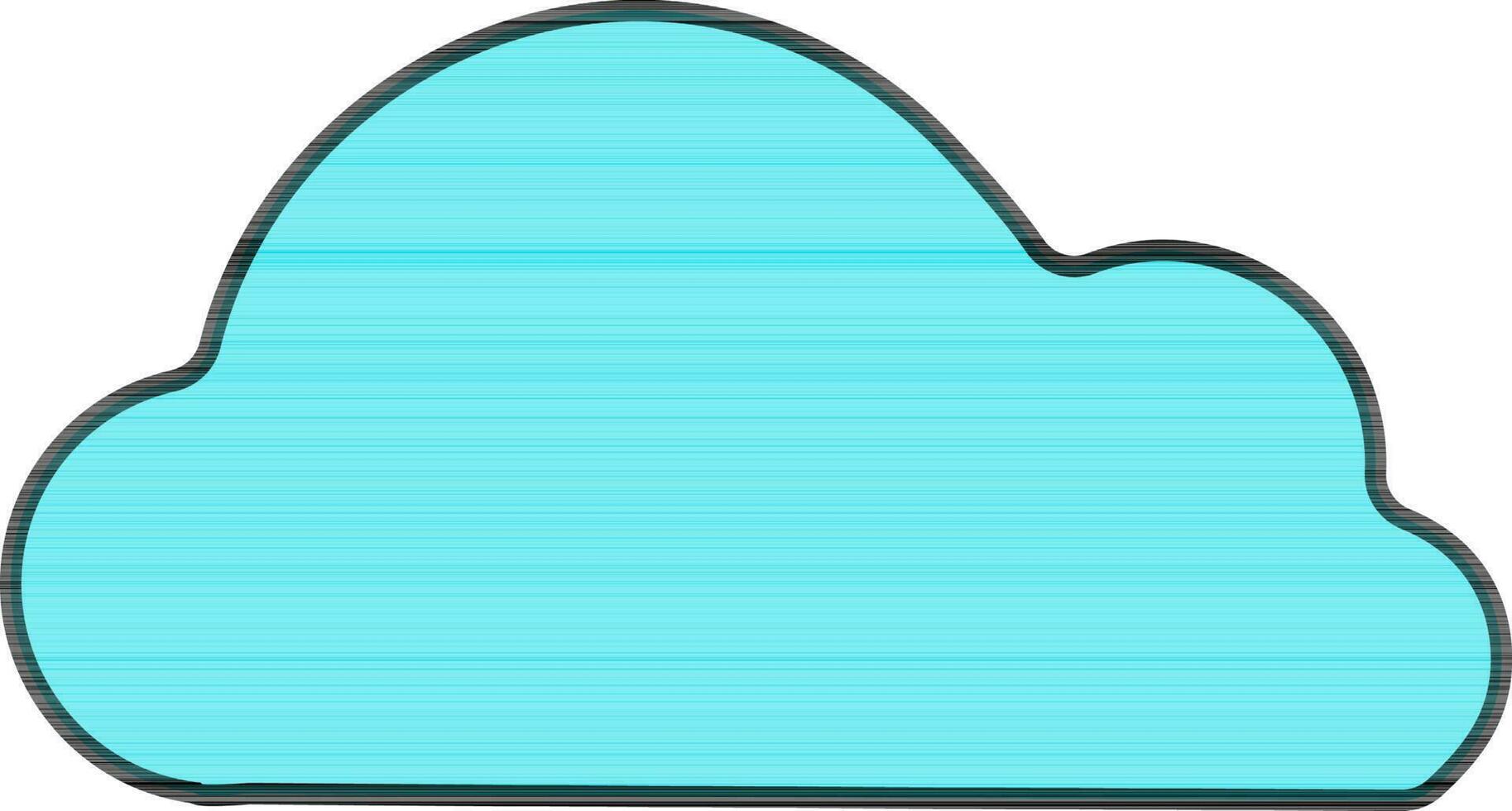 Blue cloud in flat style. vector