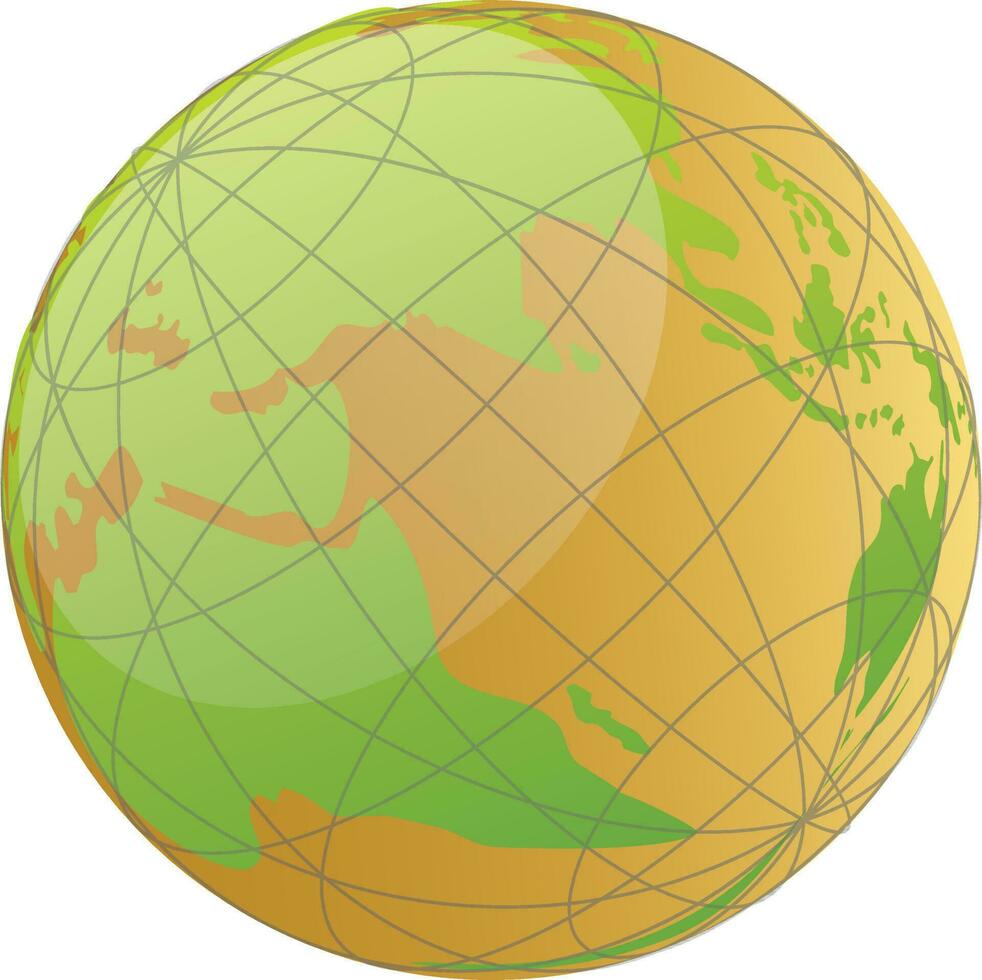 Green and orange earth globe. vector