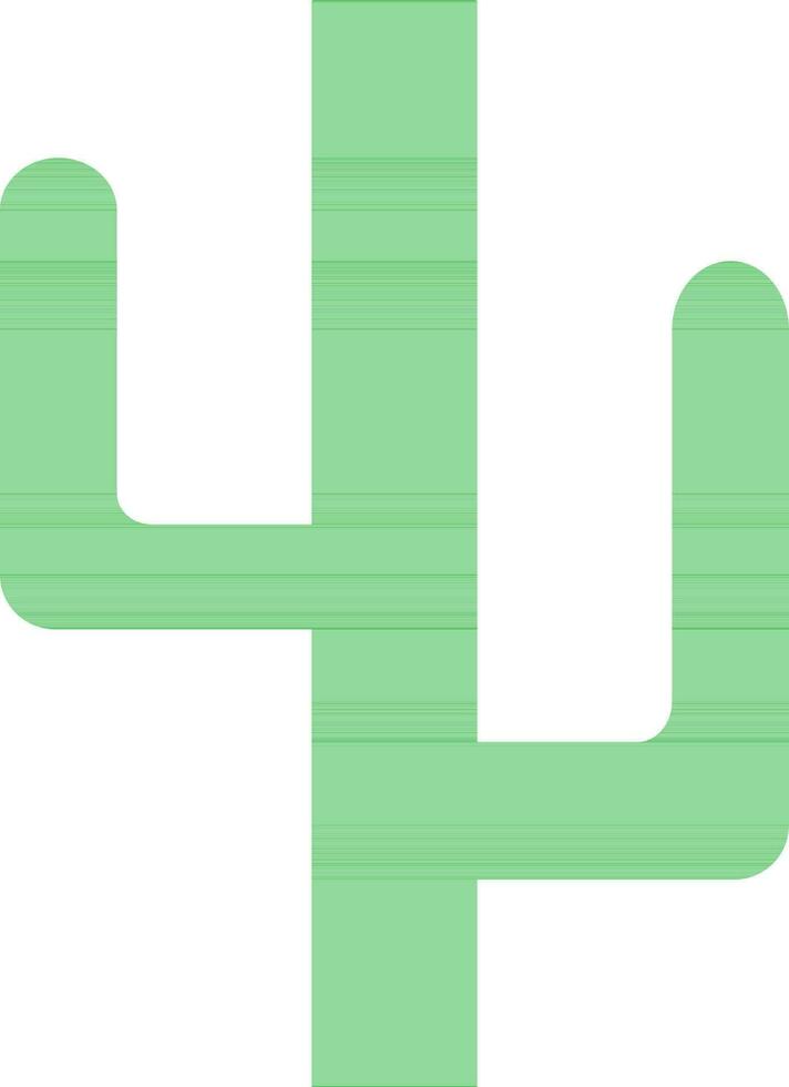 Green cactus plant in flat style. vector