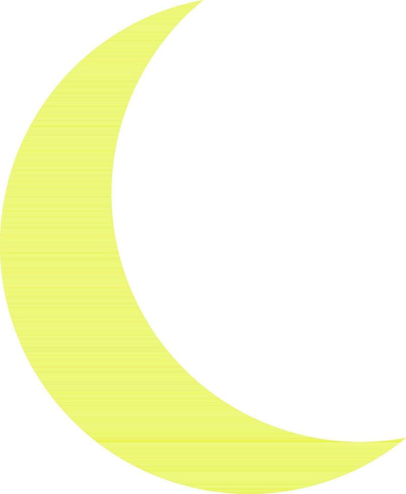 Illustration of a half moon in yellow color. vector