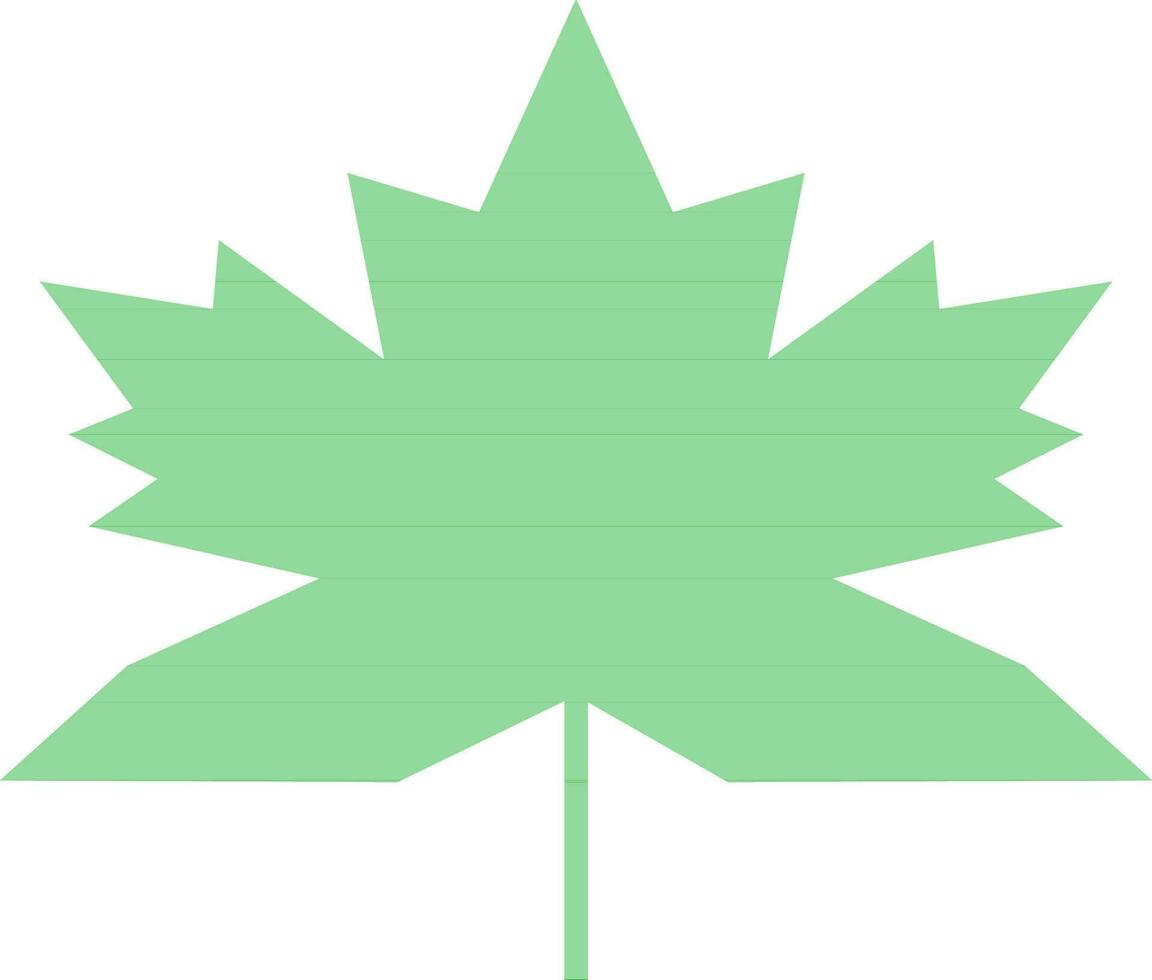 Green maple leaf in flat style. vector