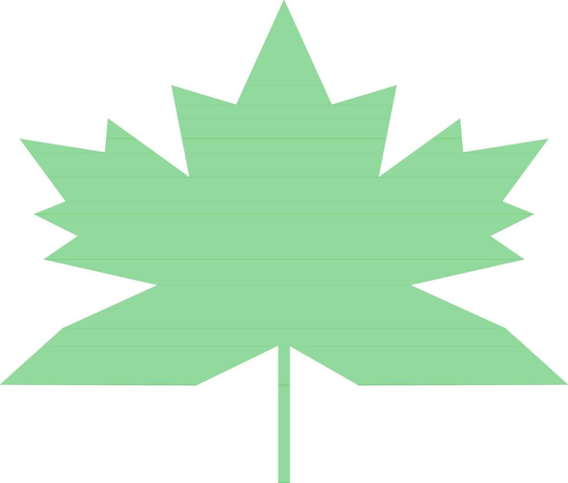 Green maple leaf in flat style. vector