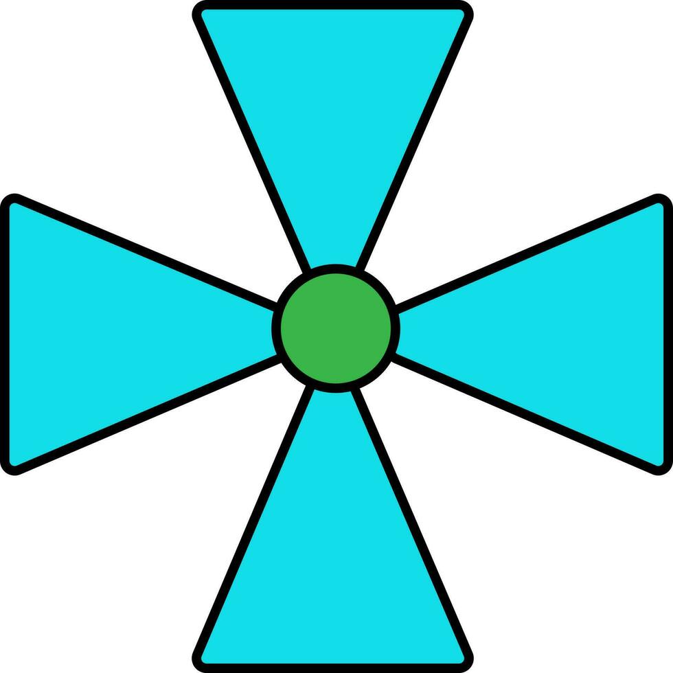 Blue and green fan icon. vector