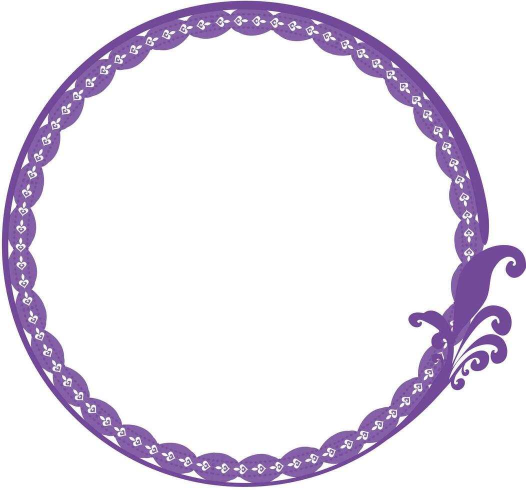 Circle Border Floral Illustration Design vector