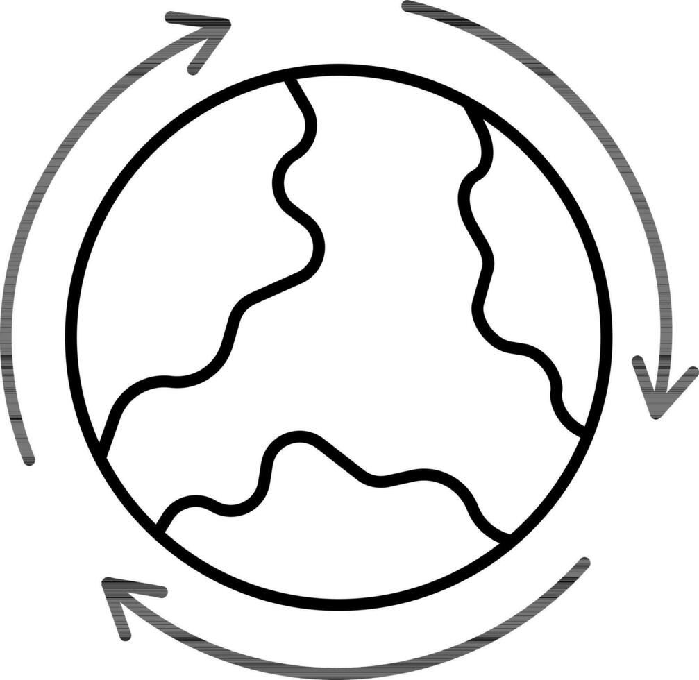 Recycle Globe Icon In Thin line Art. vector
