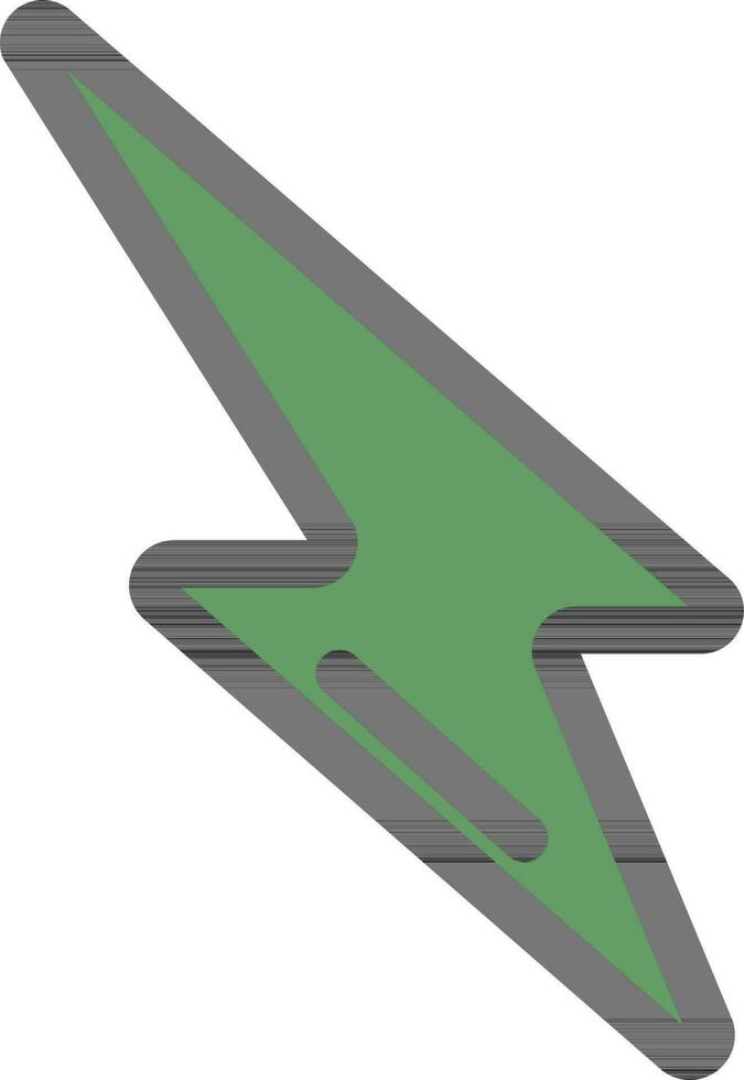 Lightning Bolt Icon In Green Color. vector