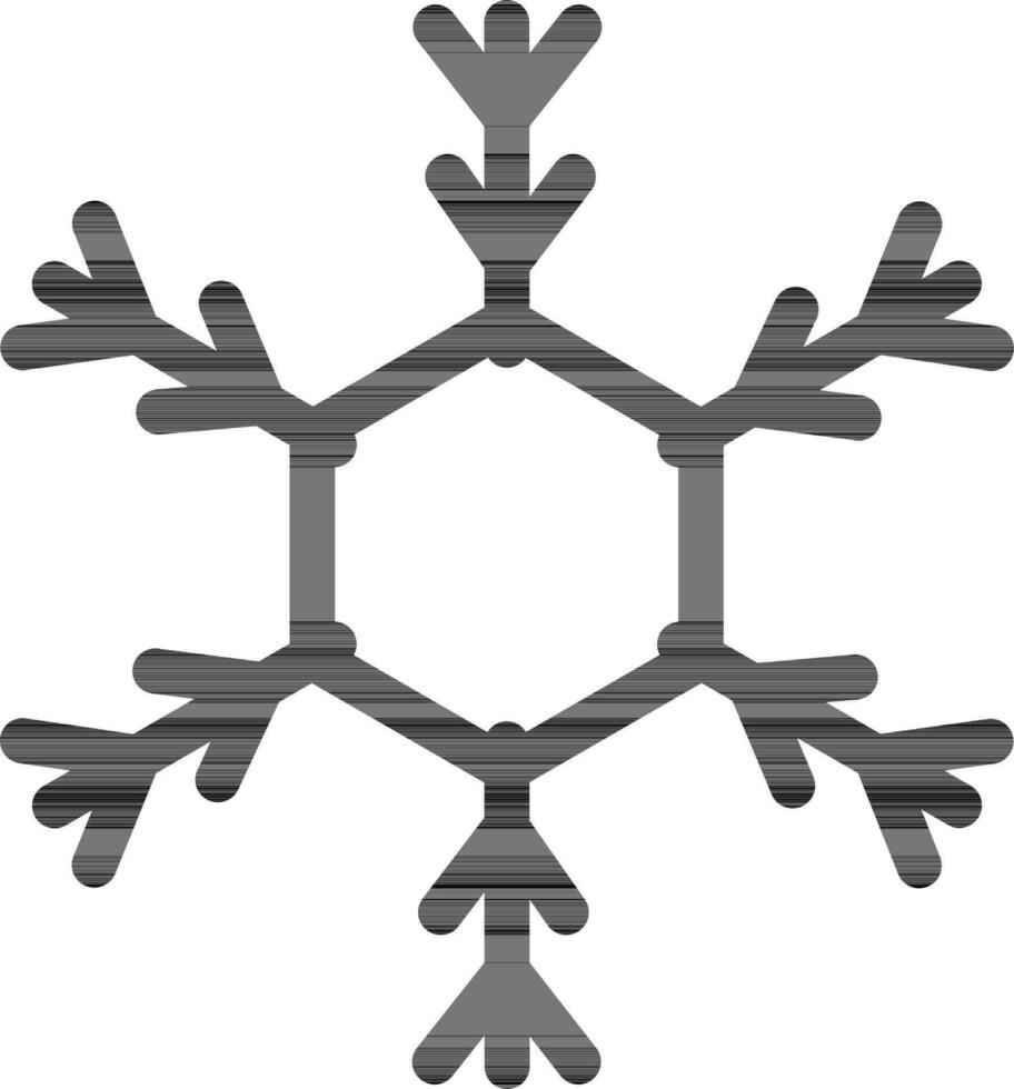 Line Art Illustration of Snowflake Icon. vector