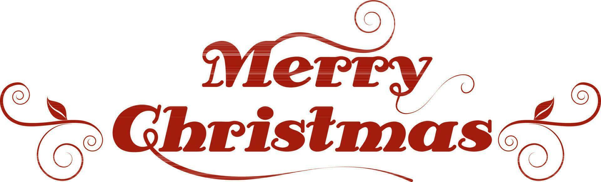 Merry christmas lettering with floral design. vector