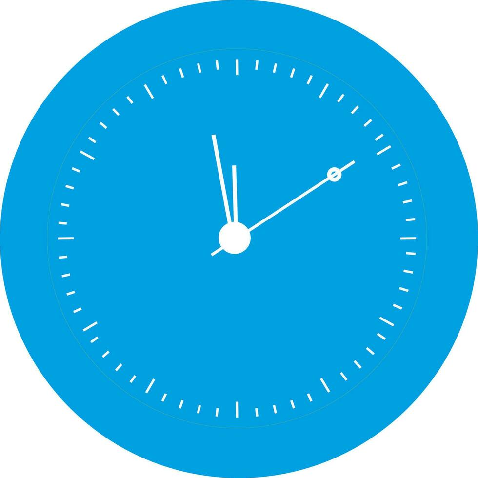 Flat style blue clock icon. vector