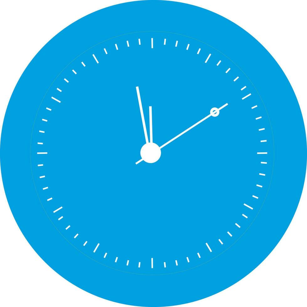 plano estilo azul reloj icono. vector