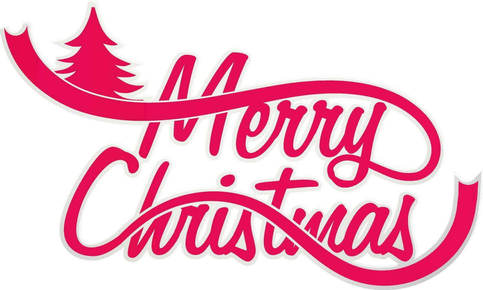 Merry christmas lettering design. vector