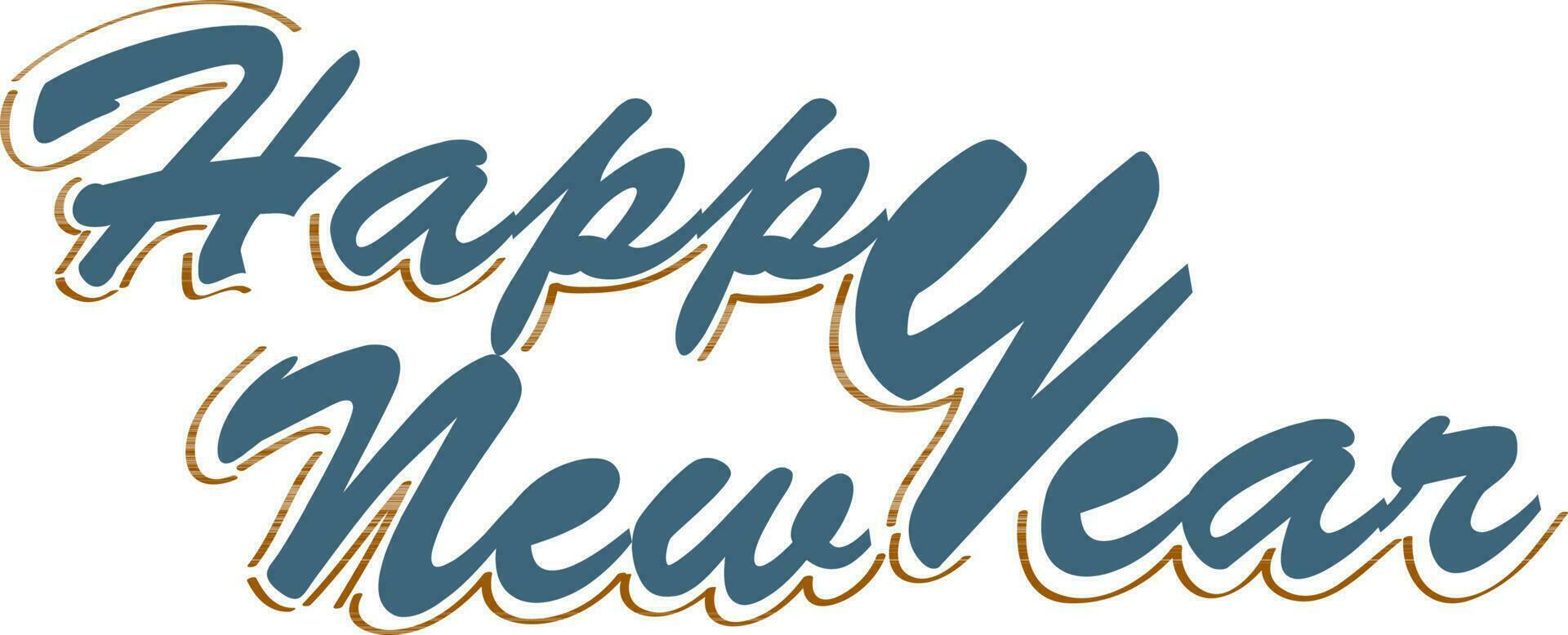 Happy new year in blue text. vector