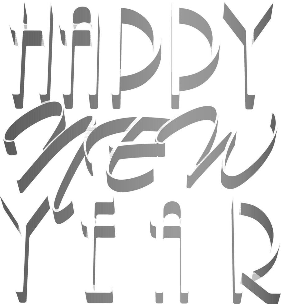 Happy New Year 3D text. vector