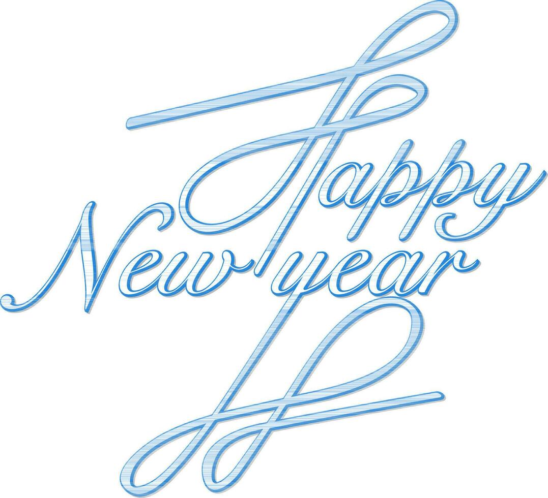 Stylish text Happy New Year. vector