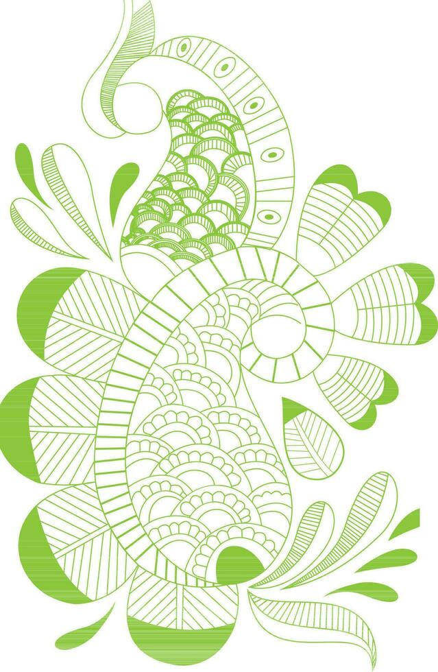 Green floral design. vector