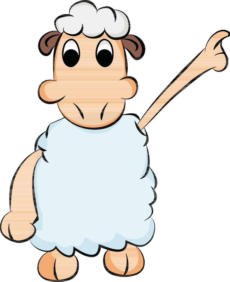 Funny sheep in flat illustration. vector