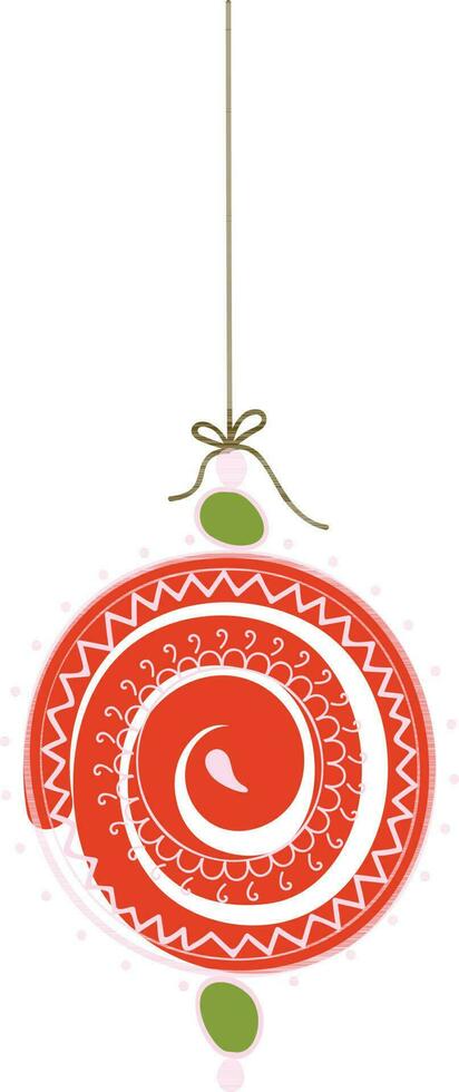 Decorated christmas ball with ribbon. vector