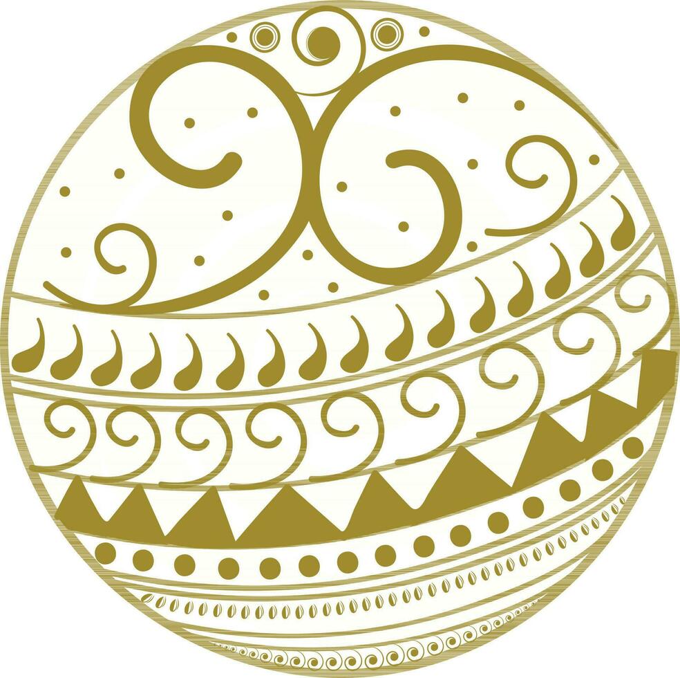 Floral design decorated christmas ball. vector