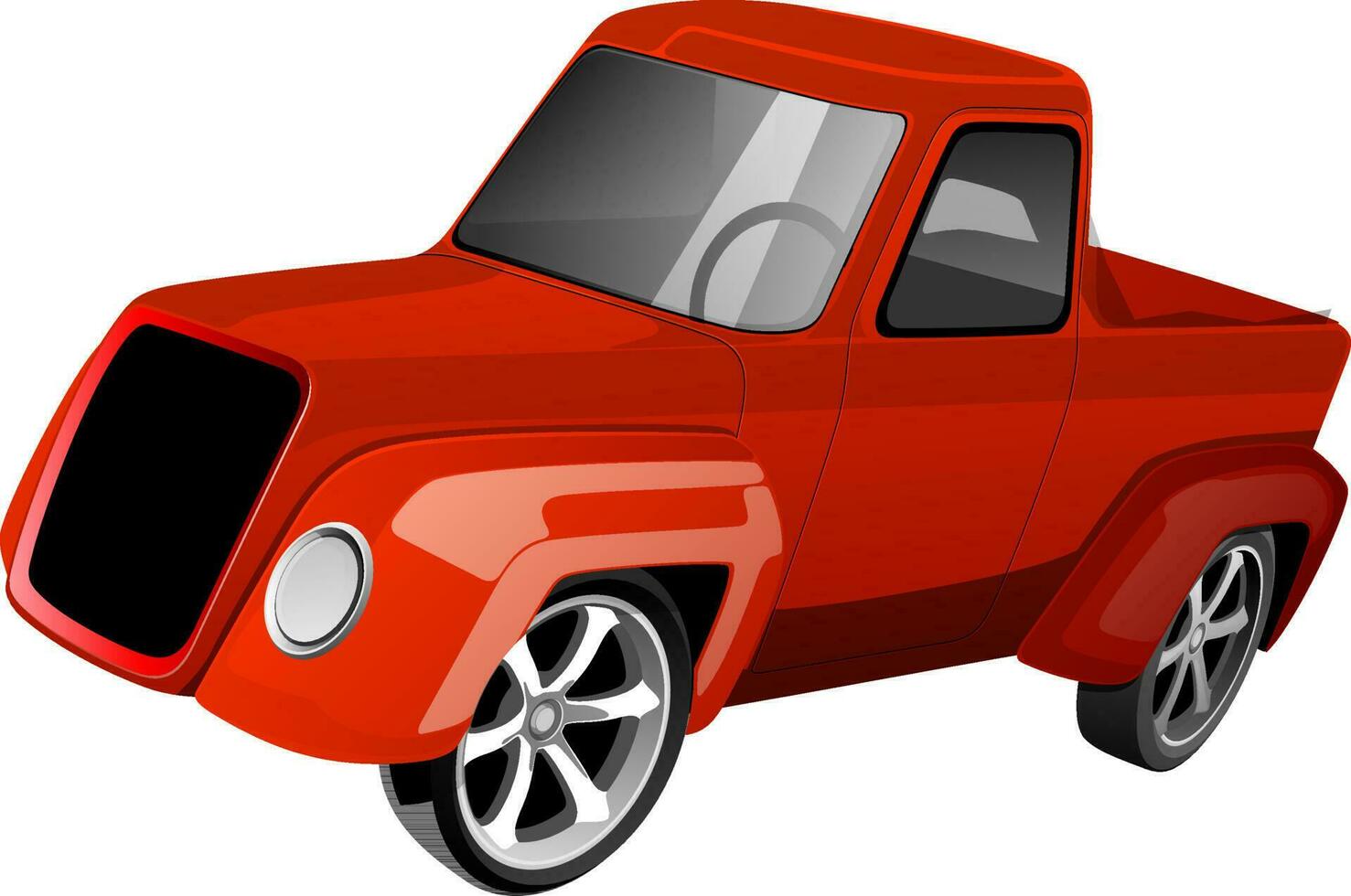 Shiny vintage car in red color. vector