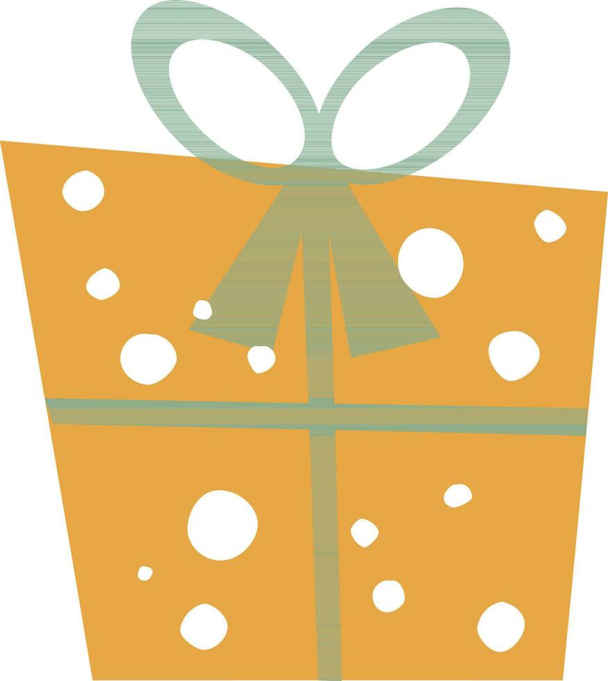 Gift box with ribbon in flat style. vector
