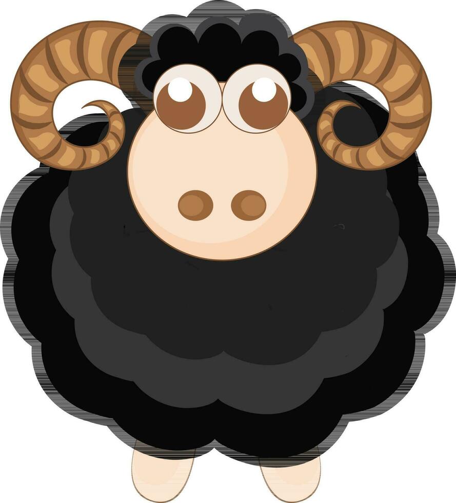 Cartoon character of a black sheep. vector