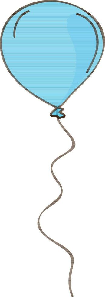 Balloon in blue color with ribbon. vector