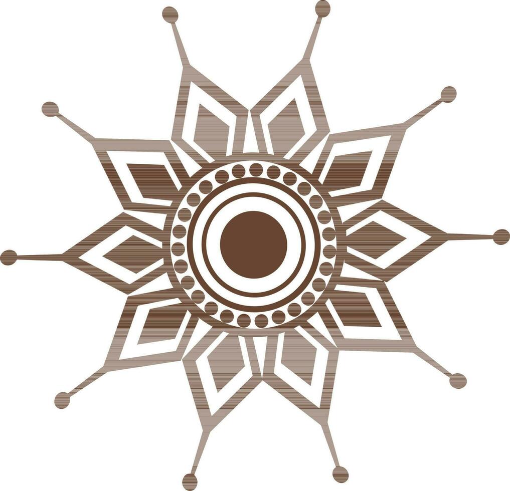 Floral design decorated snowflake. vector