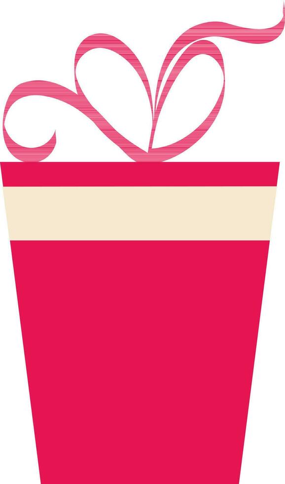 Gift box with bow ribbon. vector