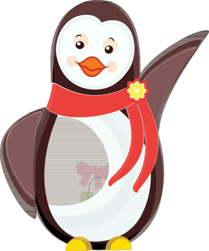 personaje de pingüino vistiendo bufanda. vector