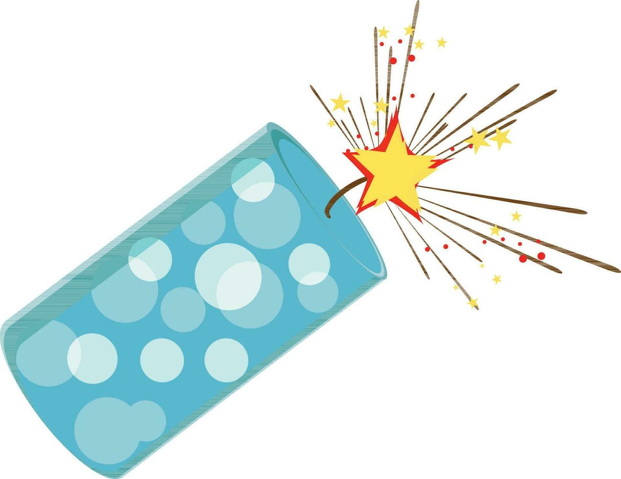 Burning abstract dynamite in blue color. vector