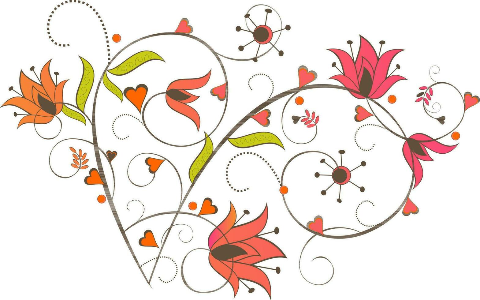 Illustration art with many flower and leaf. vector