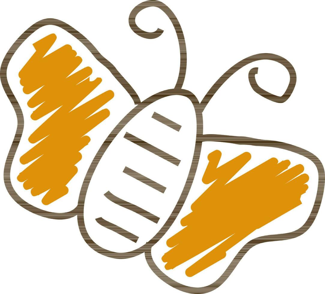 Illustration of sketch butterflyl. vector