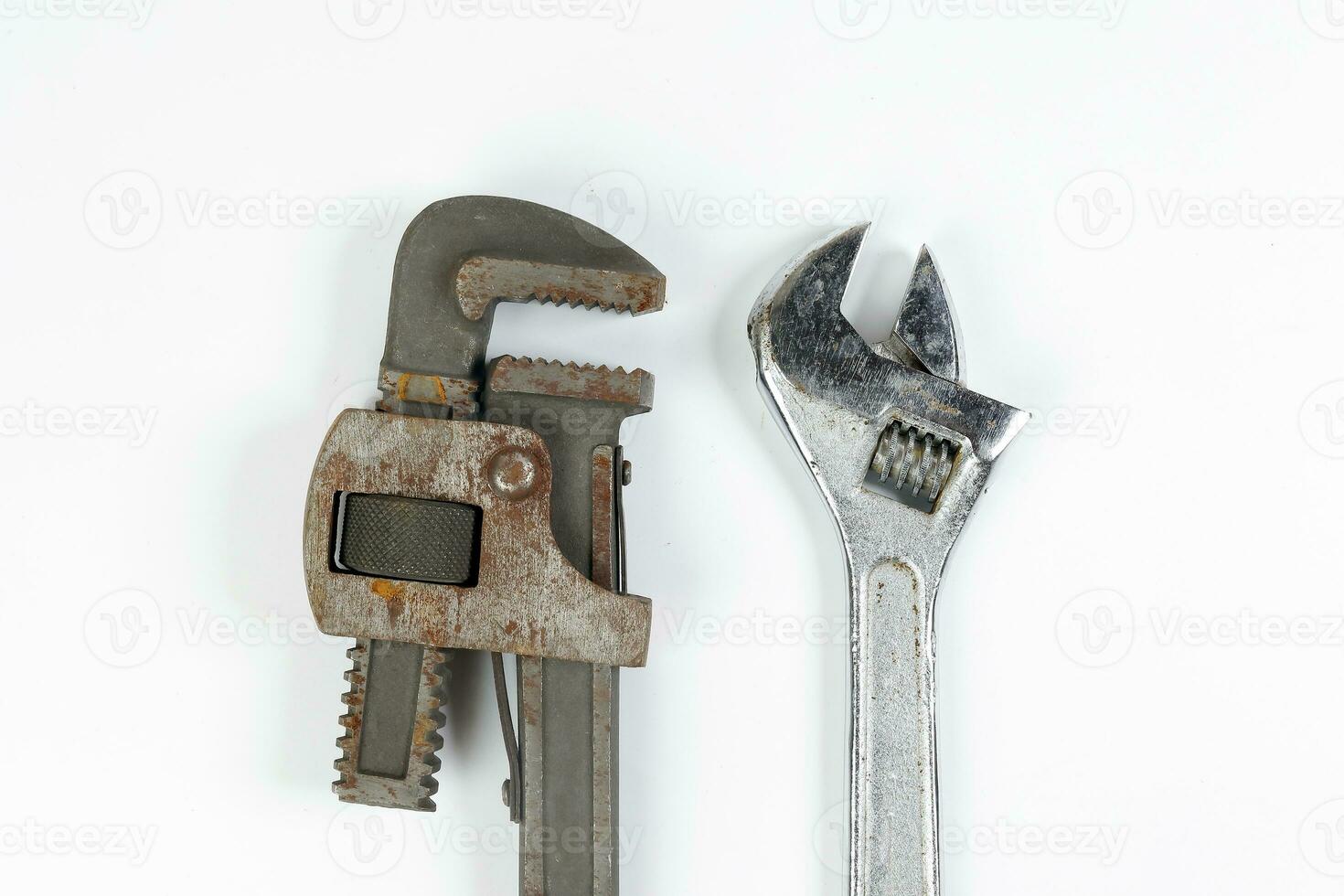 Rustic old used tools hammer wrench screwdriver nose plyers photo